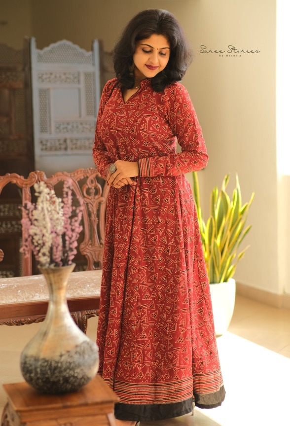 Anarkali kurti from on sale saree